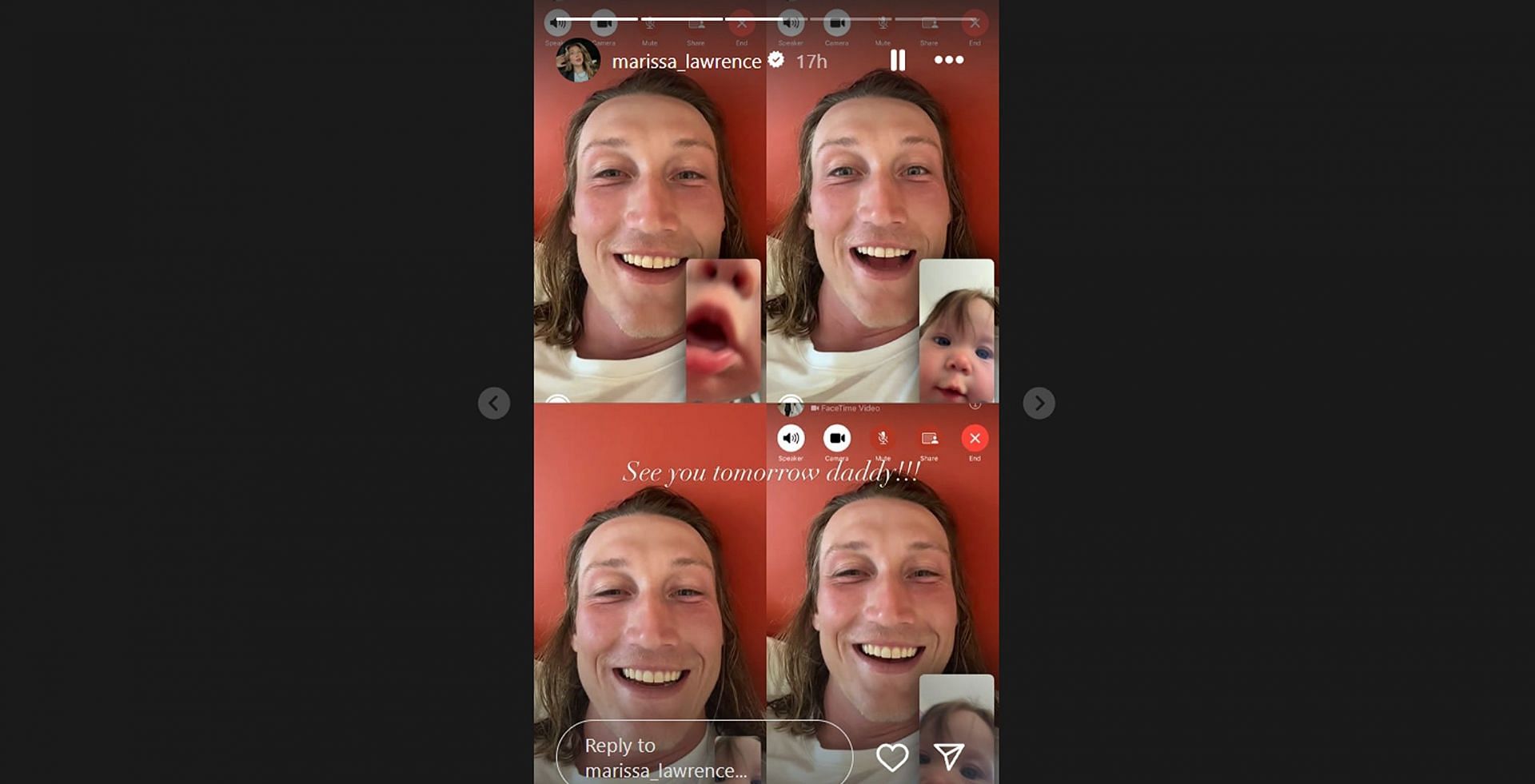 Still from Trevor Lawrence’s wife Marissa's IG story/@marissa_lawrence